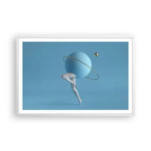 Poster în ramă albă - Și planetele o iau razna - 91x61 cm