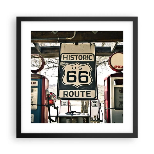 Poster în ramă neagră - O călătorie americană retro - 40x40 cm