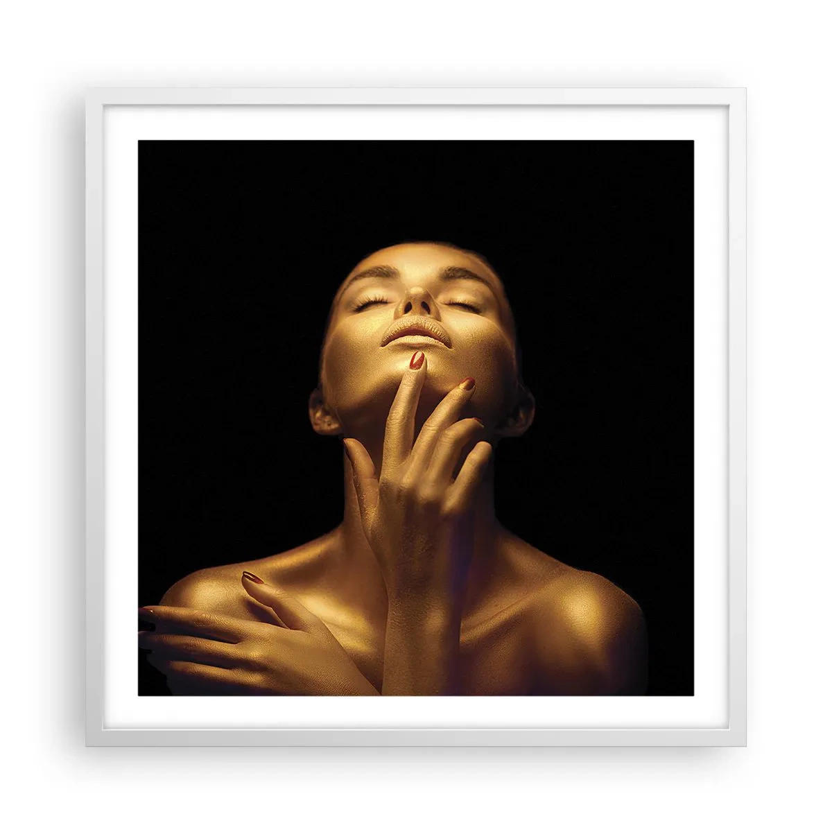 Poster în ramă albă - Ca mătasea aurie - 60x60 cm