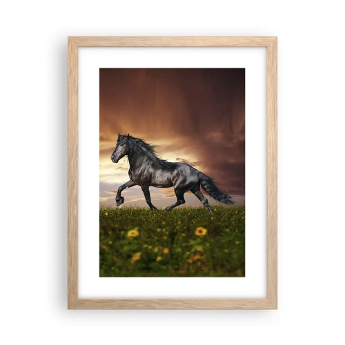 Poster în ramă de stejar deschis - Prințul negru - 30x40 cm