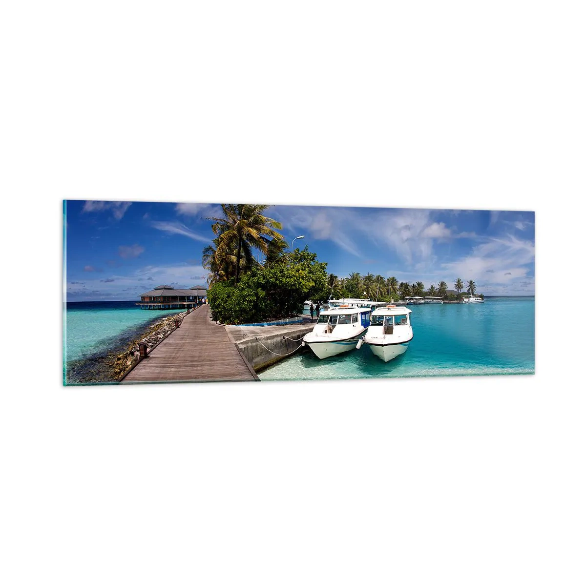 Tablou pe sticlă - Și totuși paradisul există - 90x30 cm