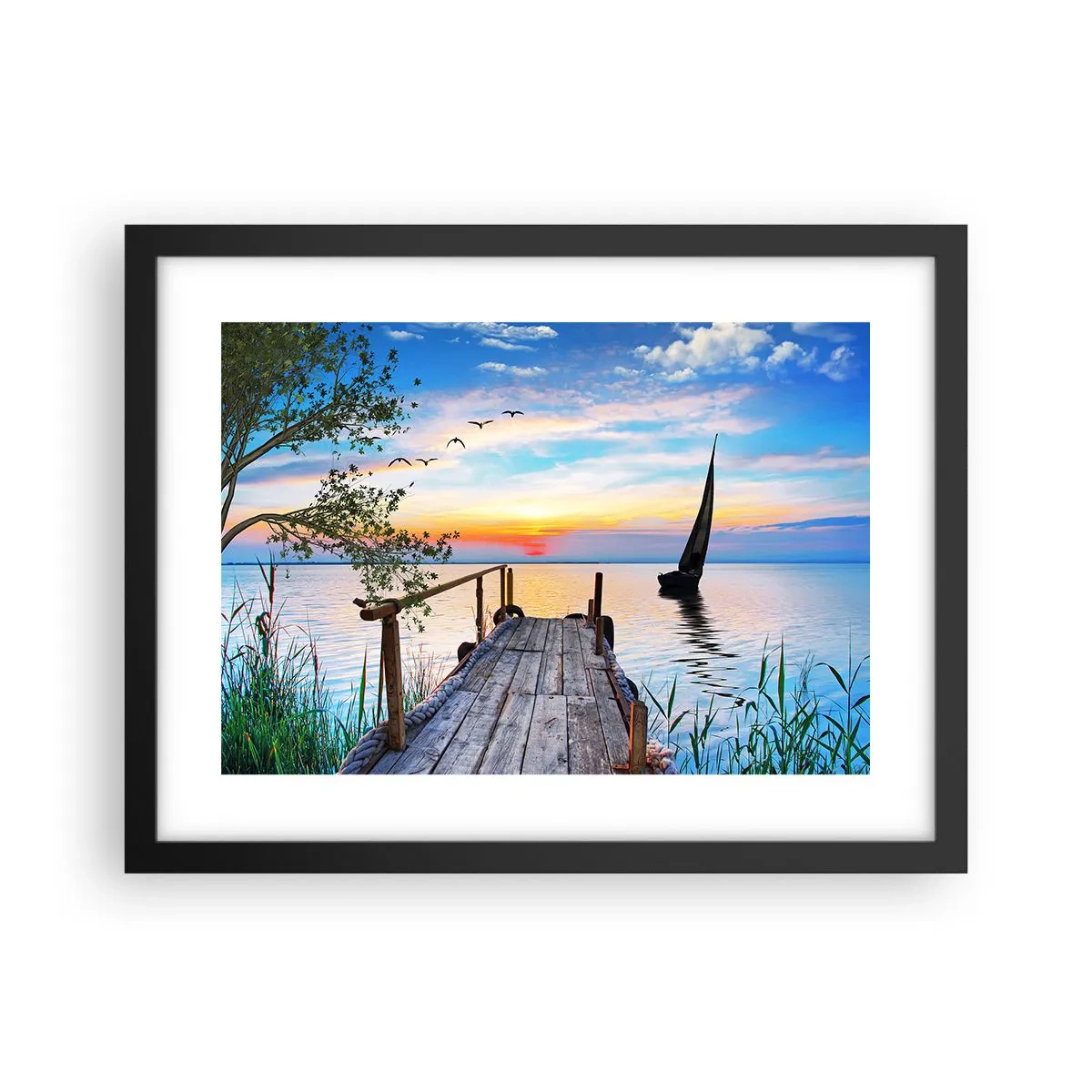 Poster în ramă neagră - Bună seara - 40x30 cm