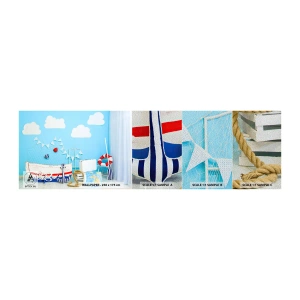 Mostră tapet Premium Sand - Dorința copilărească de aventură - Pentru copii, Nautic, Barca de pescuit - 100x30 cm