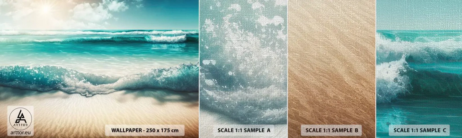 Mostră tapet Premium Canvas - Calmul oceanului - plajă, Mare, Margine - 100x30 cm