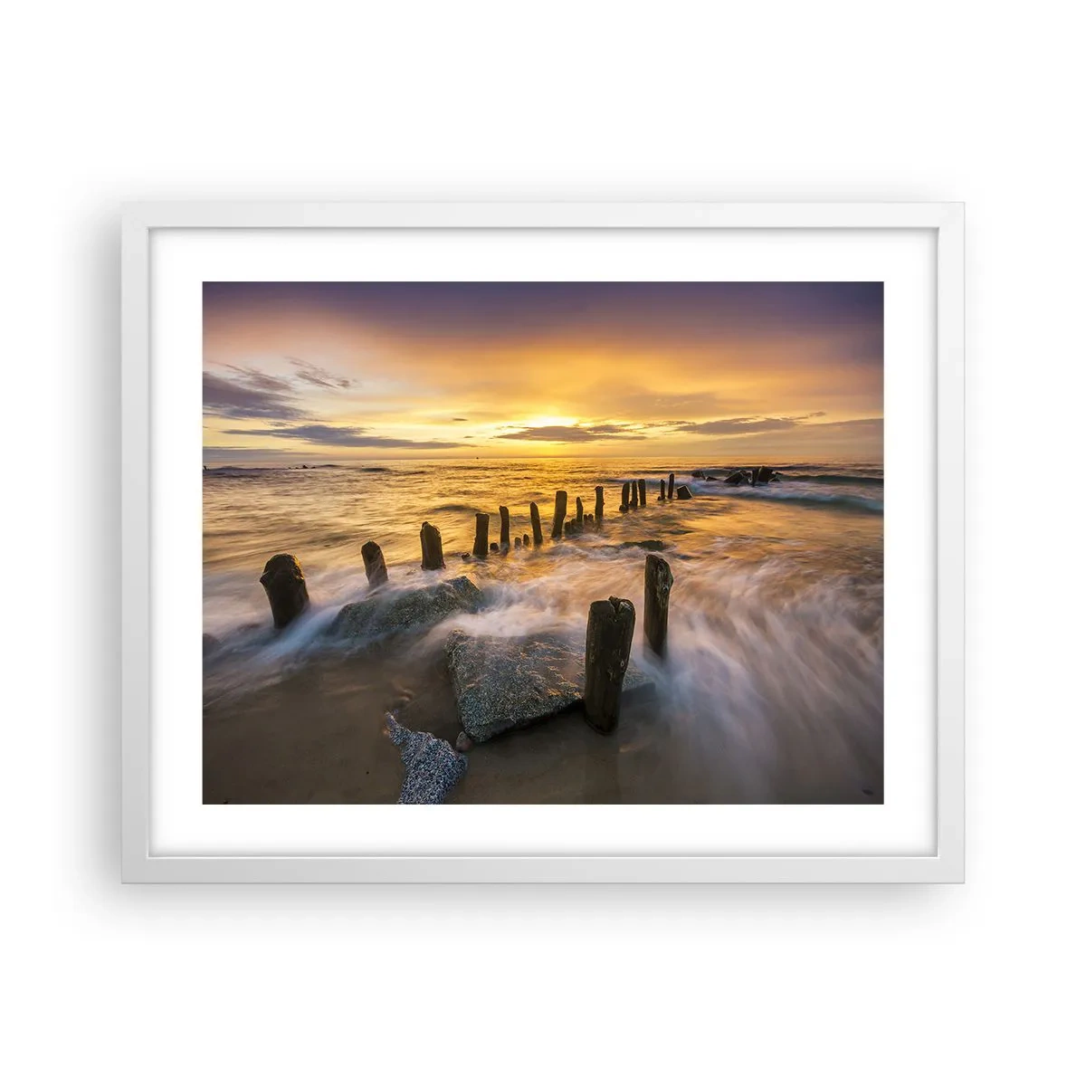Poster în ramă albă - Frumusețe brută a mării - 50x40 cm