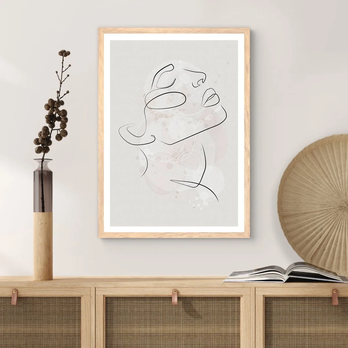 Poster în ramă de stejar deschis - Schiță de vis - 61x91 cm