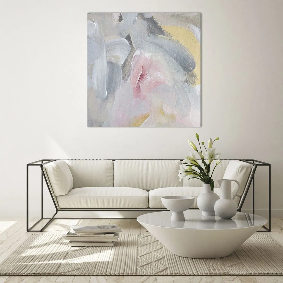 Tablou pe sticlă - Într-o lume de pastel - 60x60 cm