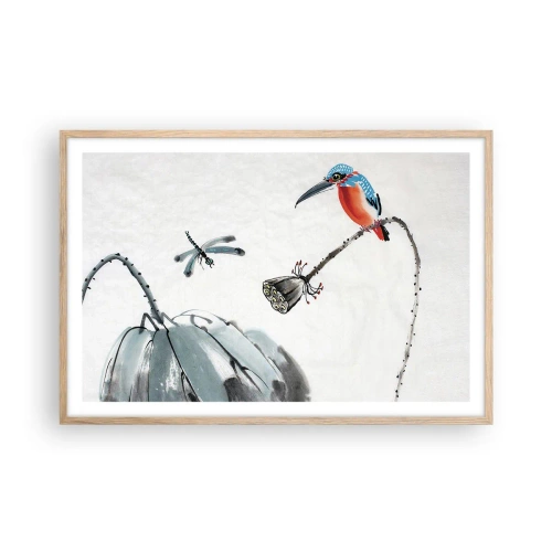 Poster în ramă de stejar deschis - Viața de pajiște - 91x61 cm