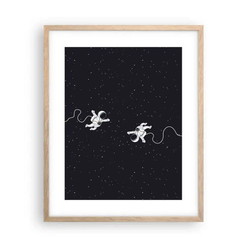 Poster în ramă de stejar deschis - Dansul spațial - 40x50 cm