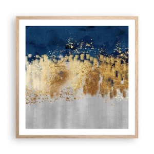 Poster în ramă de stejar deschis - Compoziție modernă cu bliț - 60x60 cm