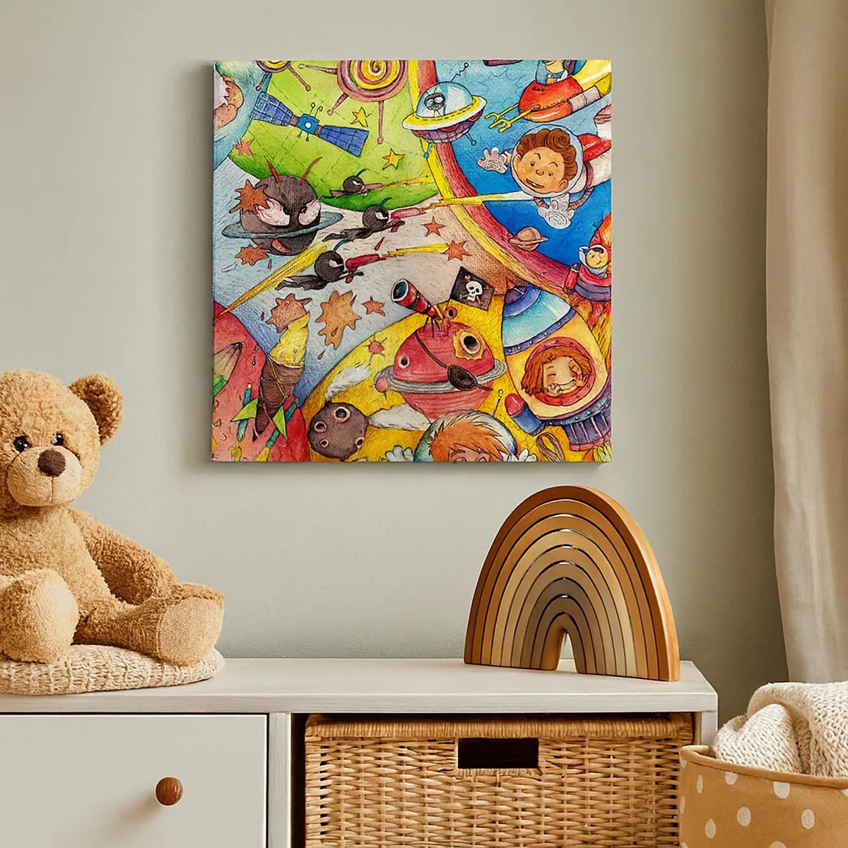 Tablou pe pânză - O mare aventură spațială - 30x30 cm