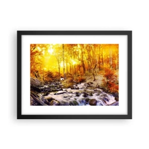 Poster în ramă neagră - Pietre montate în aur și platină - 40x30 cm