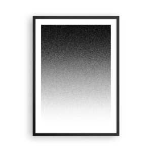 Poster în ramă neagră - Gradient minimalist alb-negru într-un model punctat - 50x70cm - Spre lumină - Decorațiune modernă pentru perete pentru living și dormitor ARTTOR