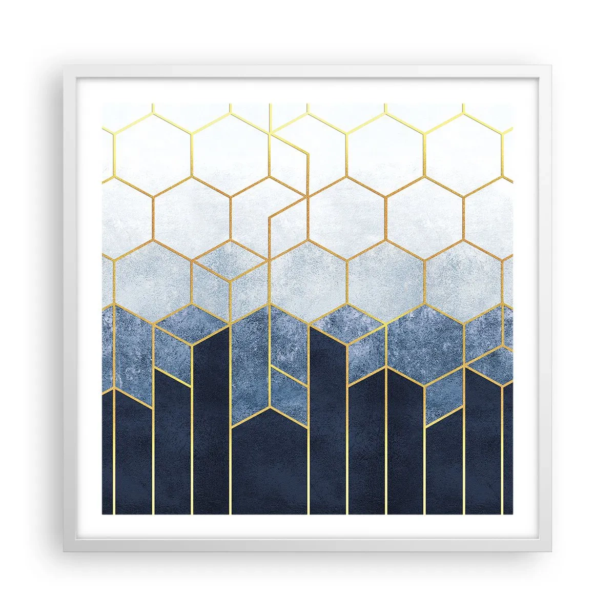 Poster în ramă albă - Compoziție în ritm sincopat - 60x60 cm