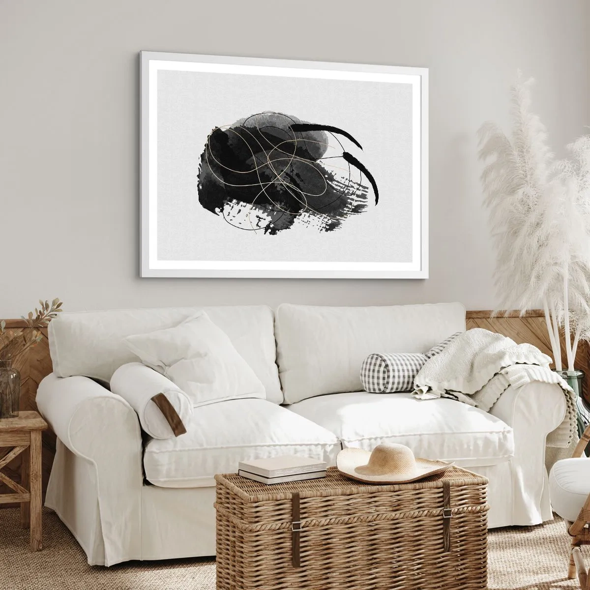 Poster în ramă albă - Provenit din negru - 91x61 cm