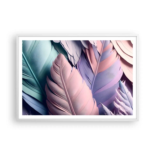 Poster în ramă albă - Eleganța păsărilor - 100x70 cm