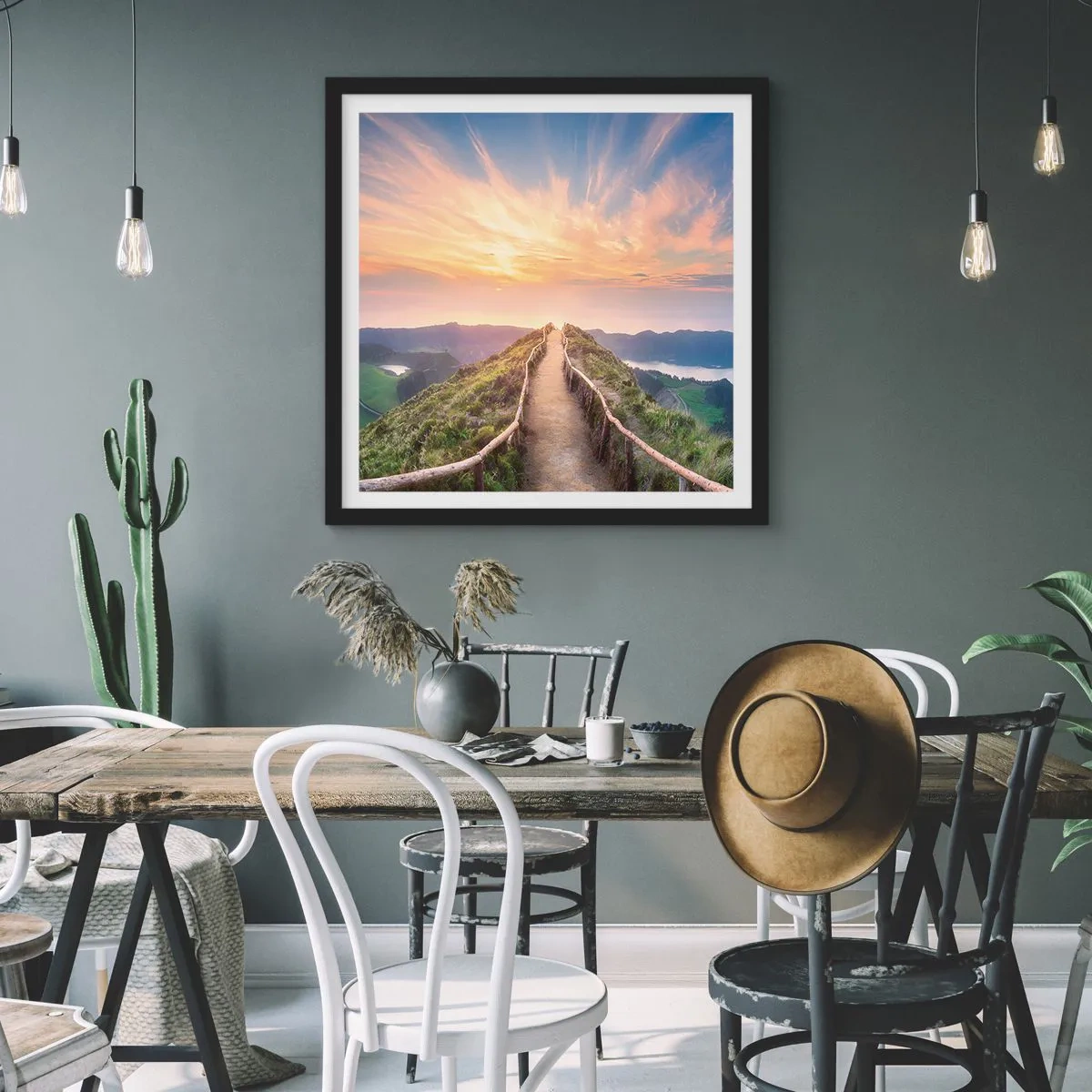 Poster în ramă neagră - Aproape de cer - 50x50 cm