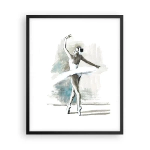 Poster în ramă neagră - Fermecată într-o lebădă - 40x50 cm