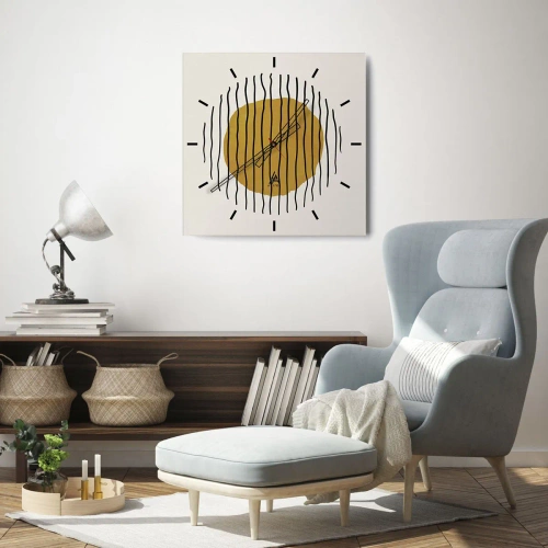 Ceas de perete - Ceas pe sticlă - Abstracție tremurândă de căldură - 30x30 cm