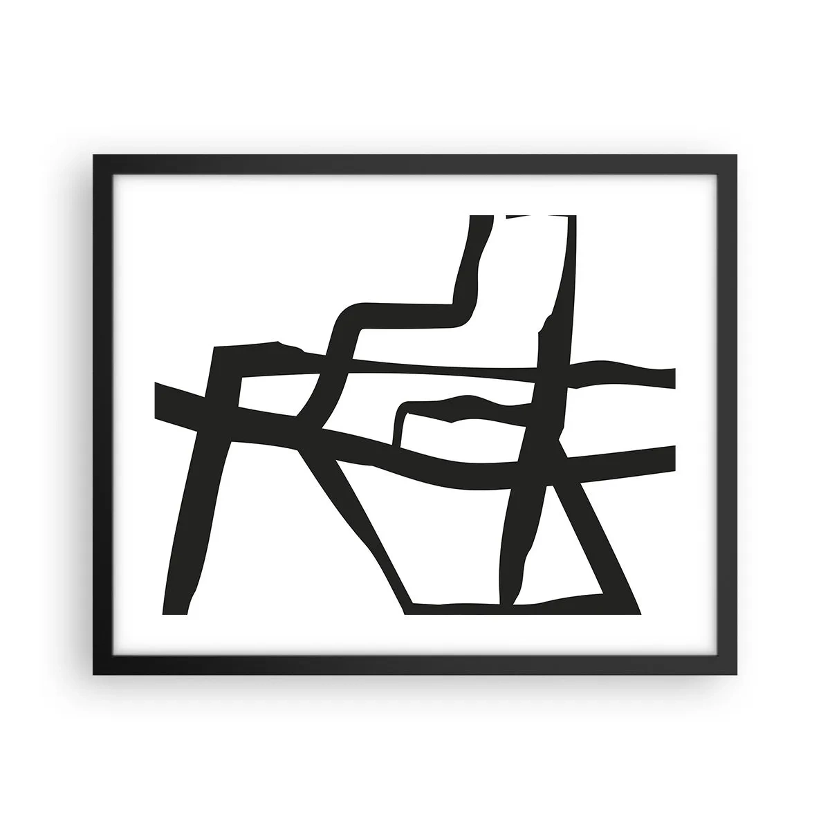 Poster în ramă neagră - Construcție în alb și negru - 50x40 cm