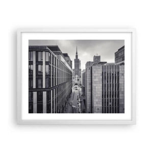 Poster în ramă albă - Vale citadină din Varșovia - 50x40 cm