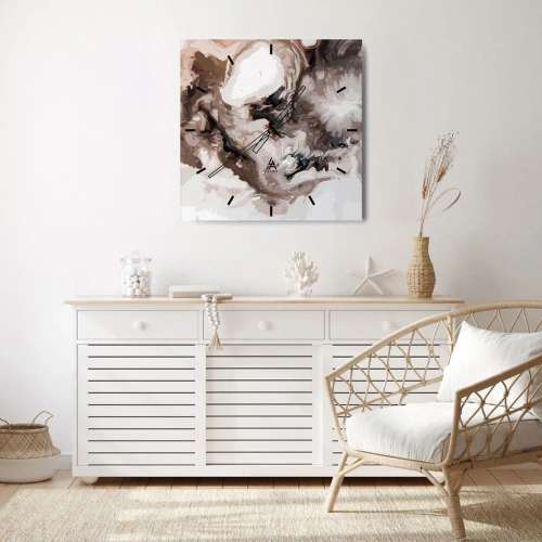 Ceas de perete - Ceas pe sticlă - Nașterea unei galaxii - 40x40 cm