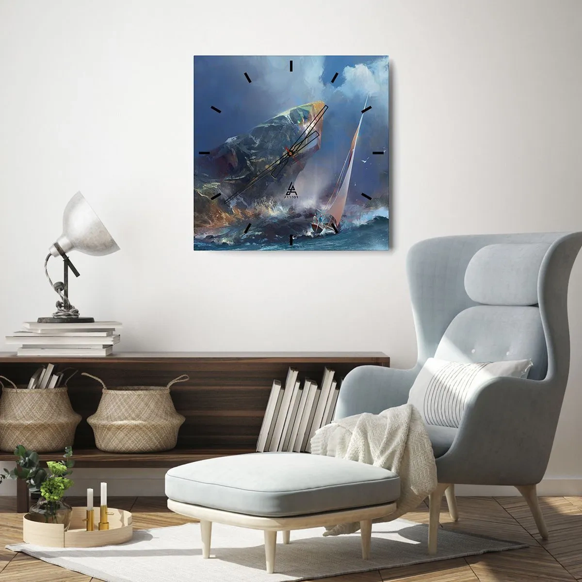 Ceas de perete - Ceas pe sticlă - Cine îndrăznește, câștigă - 30x30 cm