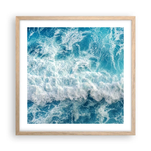 Poster în ramă de stejar deschis - Cu bucurie și în salturi - 50x50 cm