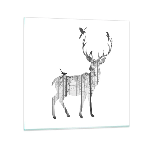 Tablou pe sticlă - Spiritul bun al pădurii - 30x30 cm