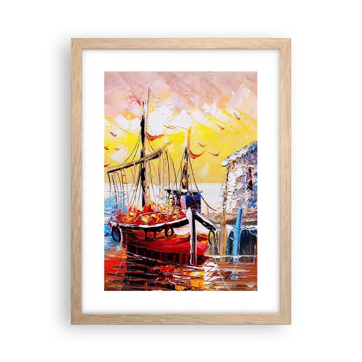 Poster în ramă de stejar deschis - Întoarcere fericită - 30x40 cm