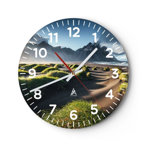 Ceas de perete - Ceas pe sticlă - Armonia elementelor - 30x30 cm