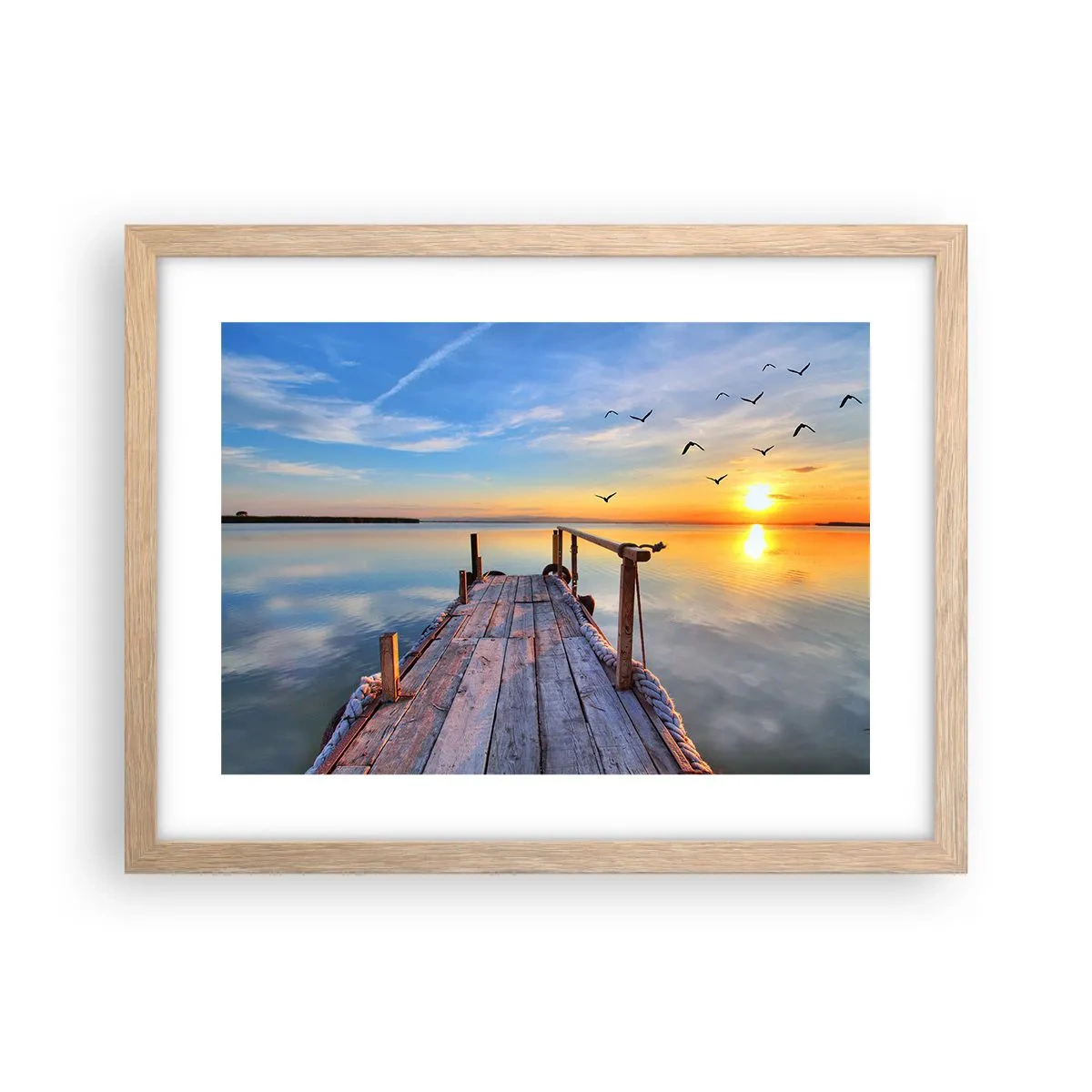 Poster în ramă de stejar deschis - Mergând înainte spre soare - 40x30 cm