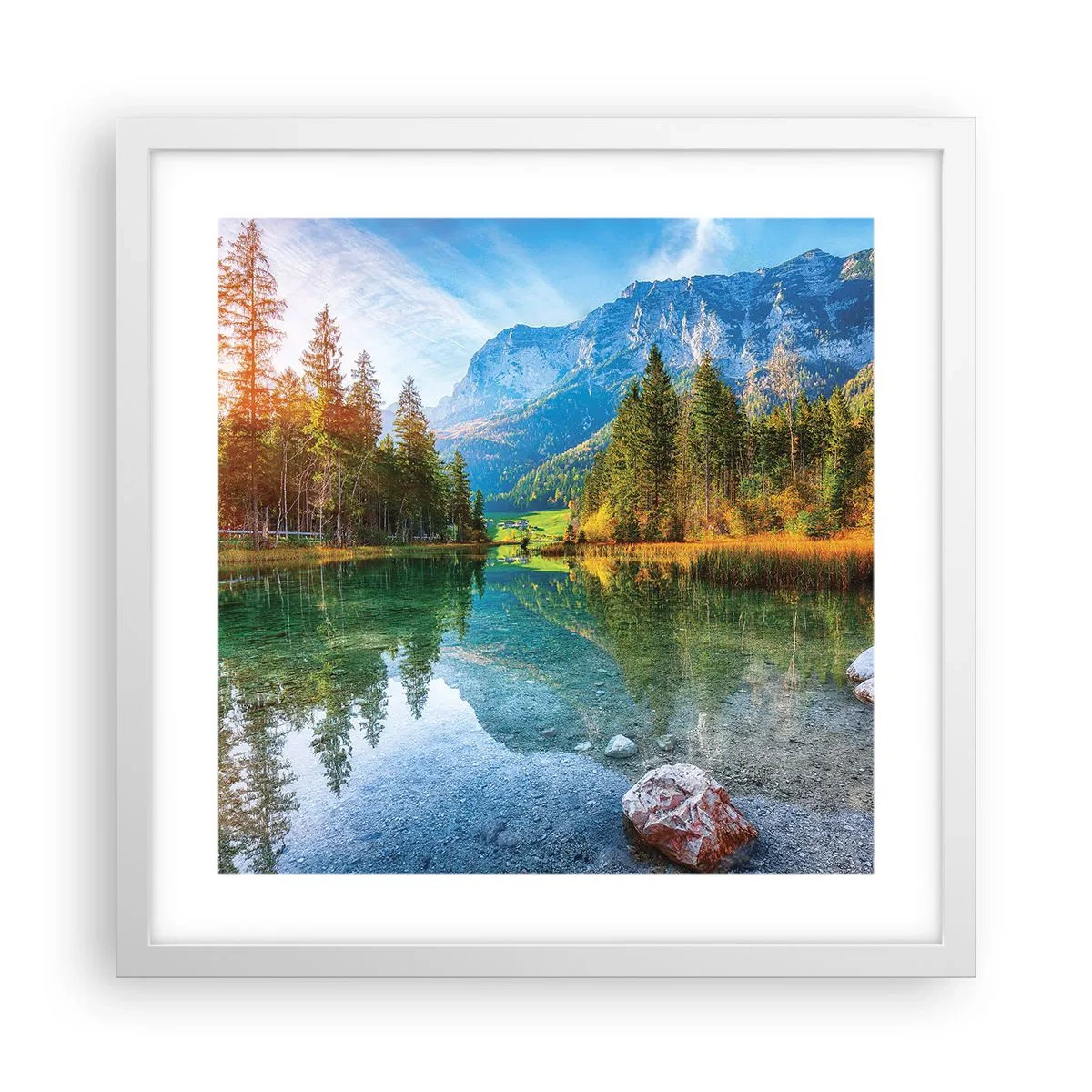 Poster în ramă albă - Blândețea toamnei - 40x40 cm