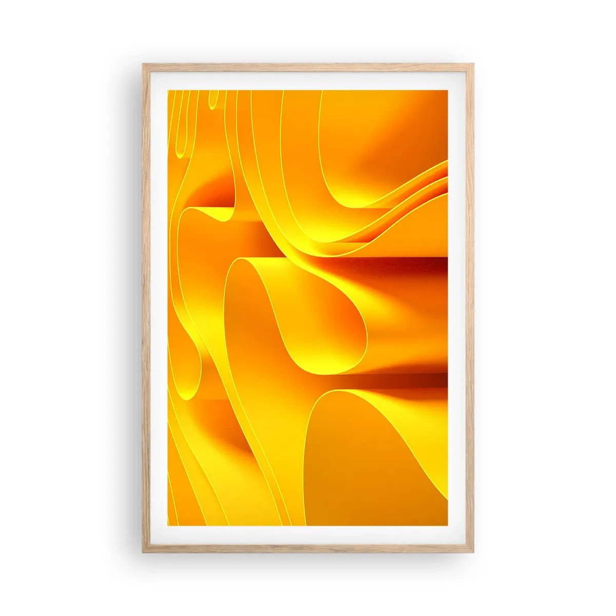 Poster în ramă de stejar deschis - Ca niște valuri de soare - 61x91 cm