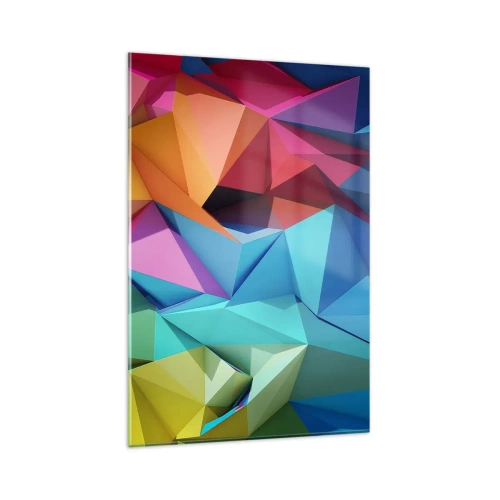 Tablou pe sticlă - Origami de curcubeu - 80x120 cm