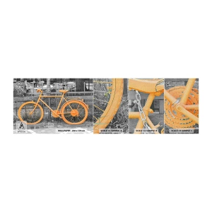 Mostră tapet Premium Canvas - Du-te, eu aștept aici - Bicicleta de epocă, Oraș, Călătorii - 100x30 cm