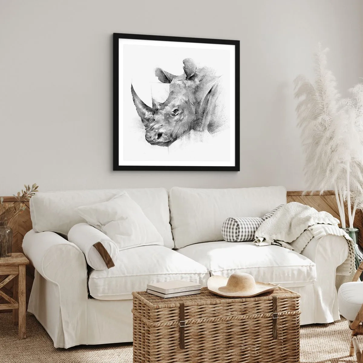 Poster în ramă neagră - Portret african - 60x60 cm