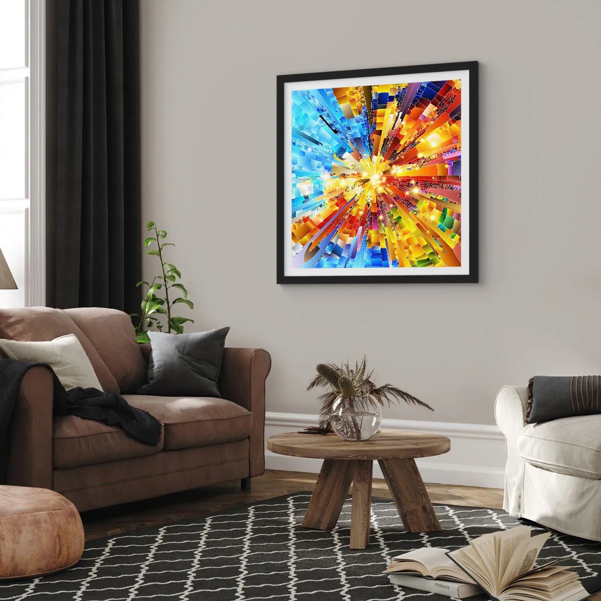 Poster în ramă neagră - In medias res - 40x40 cm