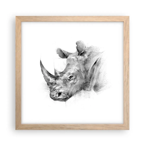 Poster în ramă de stejar deschis - Portret african - 30x30 cm