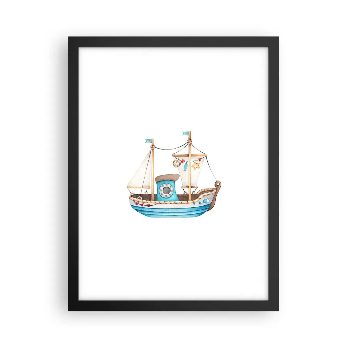 Poster în ramă neagră - Ahoy aventura! - 30x40 cm