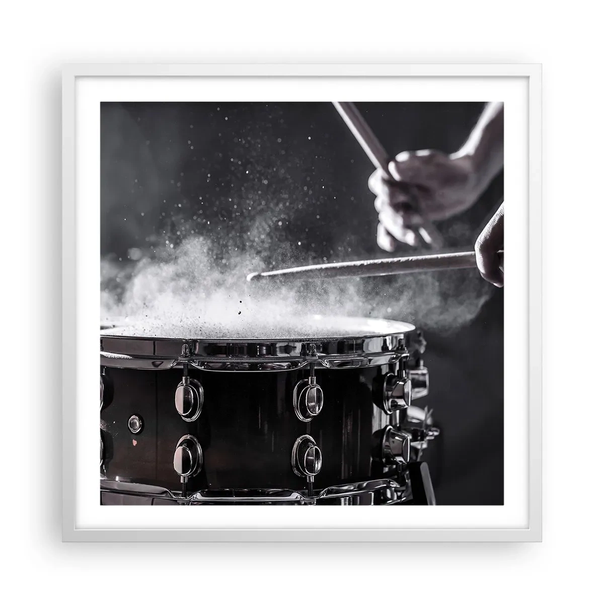 Poster în ramă albă - Pulsul muzicii - 60x60 cm