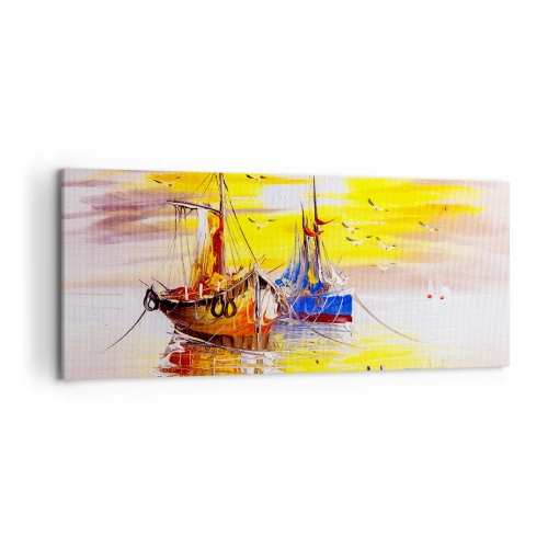 Tablou pe pânză - O binemeritată odihnă în port - 120x50 cm