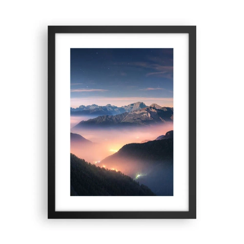 Poster în ramă neagră - Lumină în văi - 30x40 cm