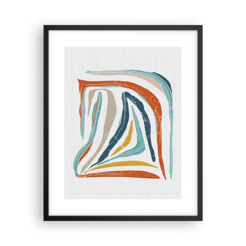 Poster în ramă neagră - Abstracție prietenoasă și zâmbitoare - 40x50 cm