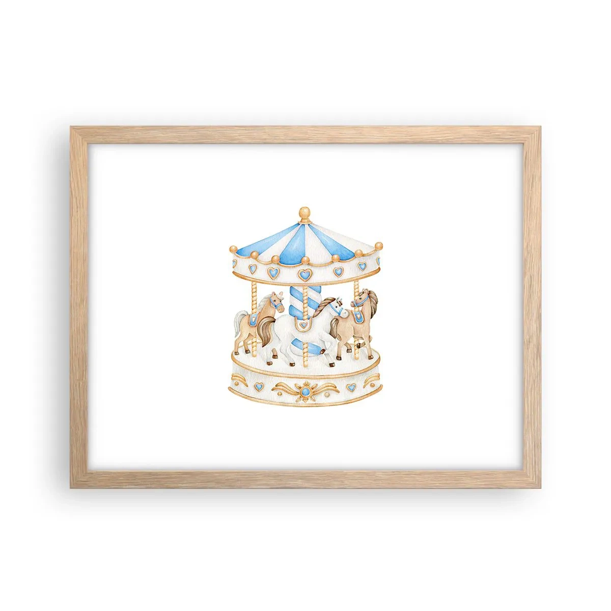 Poster în ramă de stejar deschis - Copilărie dulce - 40x30 cm