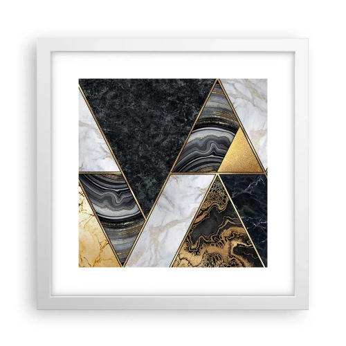 Poster în ramă albă - Piatră cu piatră - 30x30 cm