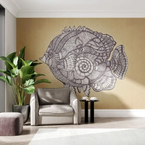 Tapet Premium Canvas - Dintr-un ocean de ornamente - Peşte, Ornament, Decor - 100x70 cm