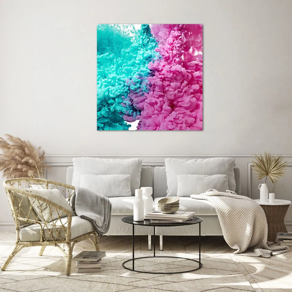 Tablou pe sticlă - O ciocnire decisivă - 60x60 cm