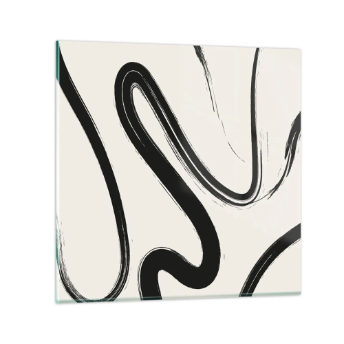 Tablou pe sticlă - Capriciu în alb și negru - 30x30 cm