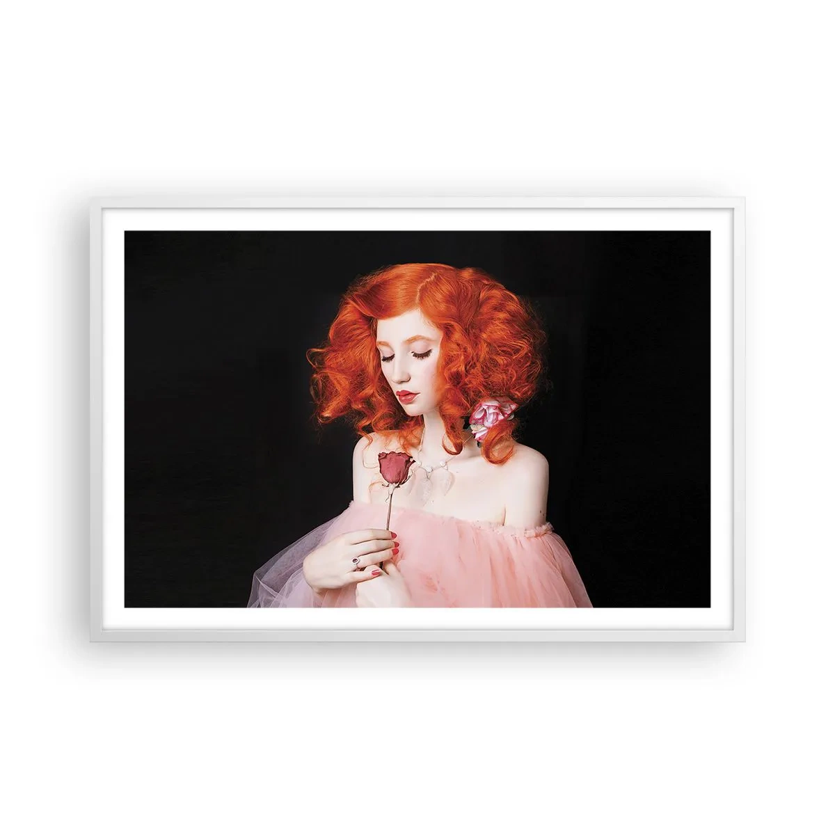 Poster în ramă albă - În stil baroc - 91x61 cm